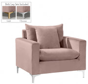 Naomi Velvet Upholstered Chair in Pink - 633Pink-C