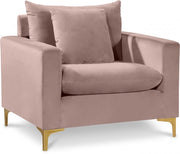 Naomi Velvet Upholstered Chair in Pink - 633Pink-C