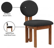Napa Boucle Fabric Upholstered Dining Chair in Black, Set of 2 - 489Black-C