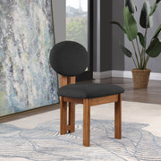 Napa Boucle Fabric Upholstered Dining Chair in Black, Set of 2 - 489Black-C
