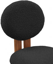 Napa Boucle Fabric Upholstered Dining Chair in Black, Set of 2 - 489Black-C