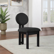 Napa Boucle Fabric Upholstered Dining Chair in Black, Set of 2 - 490Black-C