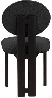 Napa Boucle Fabric Upholstered Dining Chair in Black, Set of 2 - 490Black-C