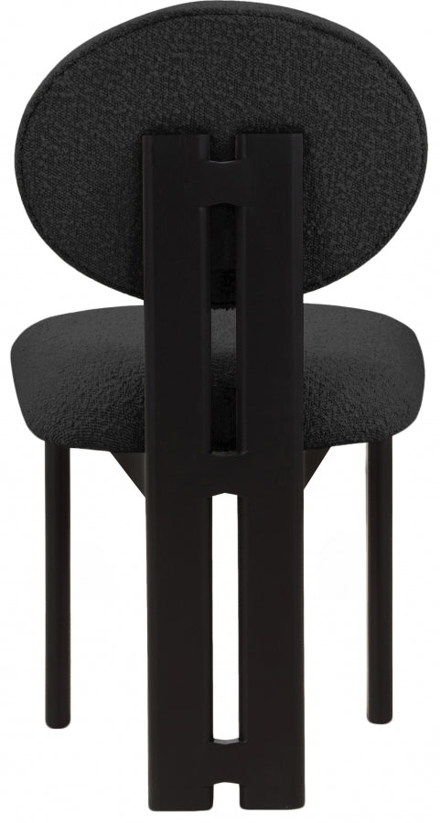 Napa Boucle Fabric Upholstered Dining Chair in Black, Set of 2 - 490Black-C
