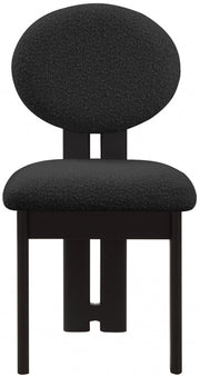 Napa Boucle Fabric Upholstered Dining Chair in Black, Set of 2 - 490Black-C