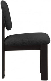 Napa Boucle Fabric Upholstered Dining Chair in Black, Set of 2 - 490Black-C