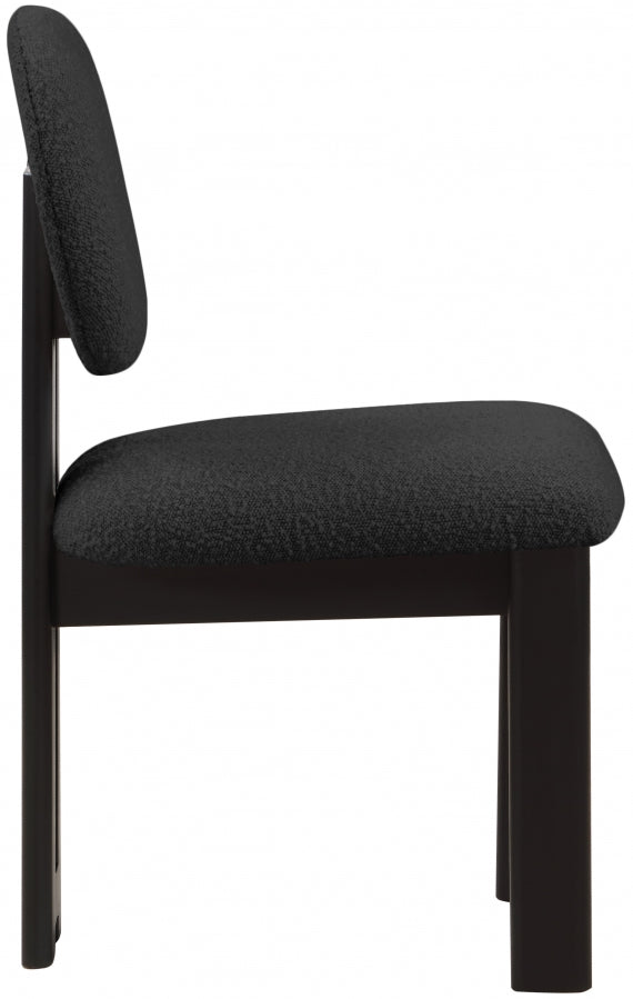 Napa Boucle Fabric Upholstered Dining Chair in Black, Set of 2 - 490Black-C