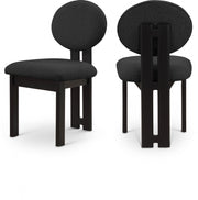 Napa Boucle Fabric Upholstered Dining Chair in Black, Set of 2 - 490Black-C