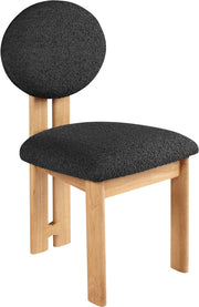Napa Boucle Fabric Upholstered Dining Chair in Black, Set of 2 - 503Black-C