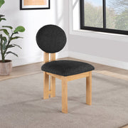 Napa Boucle Fabric Upholstered Dining Chair in Black, Set of 2 - 503Black-C