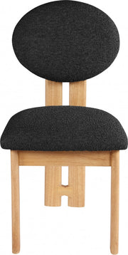 Napa Boucle Fabric Upholstered Dining Chair in Black, Set of 2 - 503Black-C