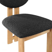 Napa Boucle Fabric Upholstered Dining Chair in Black, Set of 2 - 503Black-C