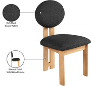 Napa Boucle Fabric Upholstered Dining Chair in Black, Set of 2 - 503Black-C