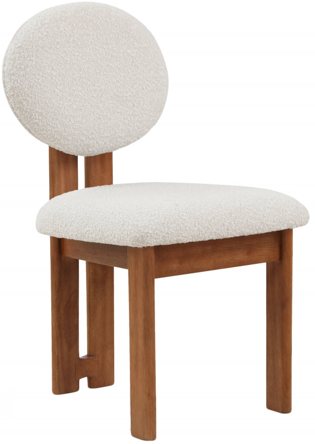 Napa Boucle Fabric Upholstered Dining Chair in Cream, Set of 2 - 489Cream-C