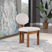 Napa Boucle Fabric Upholstered Dining Chair in Cream, Set of 2 - 489Cream-C
