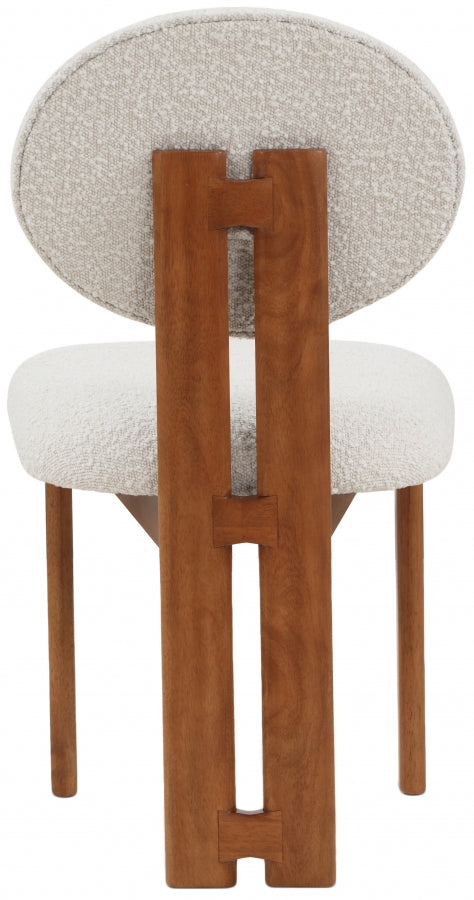 Napa Boucle Fabric Upholstered Dining Chair in Cream, Set of 2 - 489Cream-C