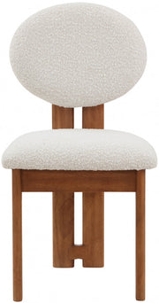 Napa Boucle Fabric Upholstered Dining Chair in Cream, Set of 2 - 489Cream-C