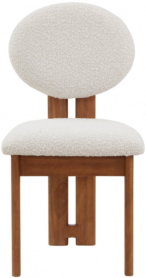 Napa Boucle Fabric Upholstered Dining Chair in Cream, Set of 2 - 489Cream-C
