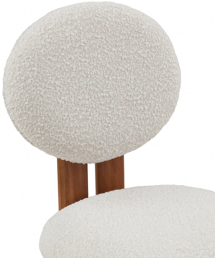 Napa Boucle Fabric Upholstered Dining Chair in Cream, Set of 2 - 489Cream-C