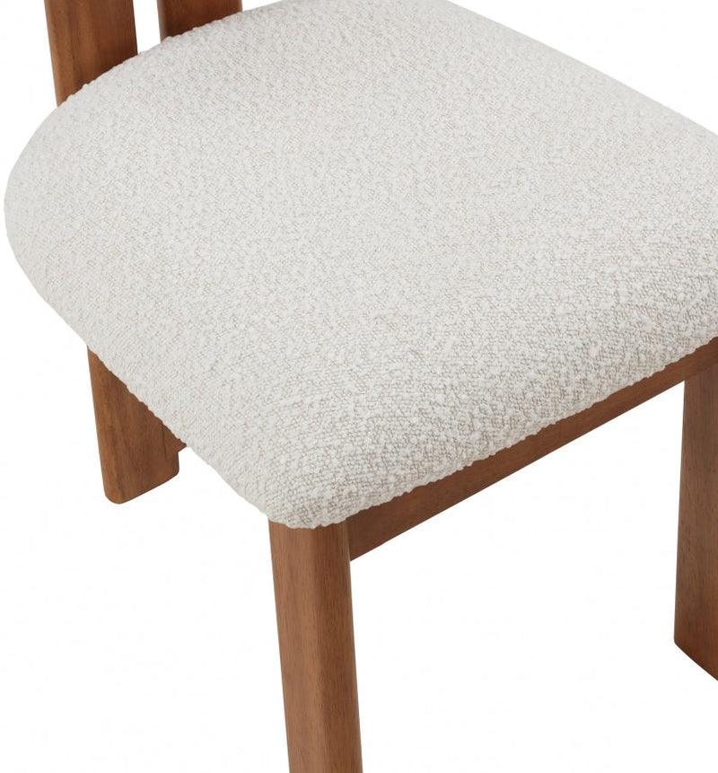 Napa Boucle Fabric Upholstered Dining Chair in Cream, Set of 2 - 489Cream-C