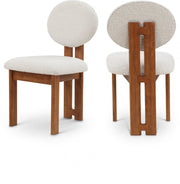 Napa Boucle Fabric Upholstered Dining Chair in Cream, Set of 2 - 489Cream-C