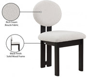 Napa Boucle Fabric Upholstered Dining Chair in Cream, Set of 2 - 490Cream-C