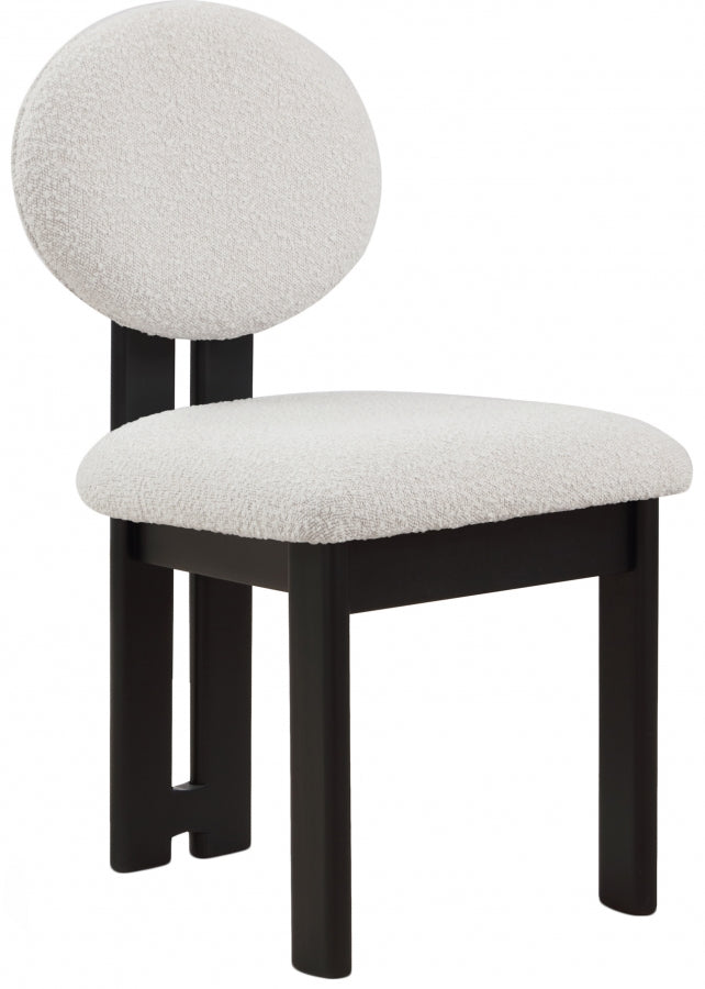Napa Boucle Fabric Upholstered Dining Chair in Cream, Set of 2 - 490Cream-C