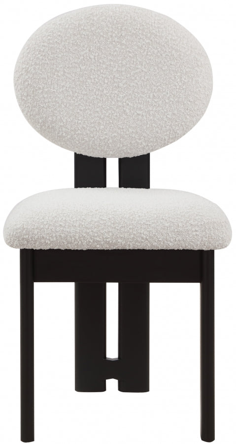 Napa Boucle Fabric Upholstered Dining Chair in Cream, Set of 2 - 490Cream-C