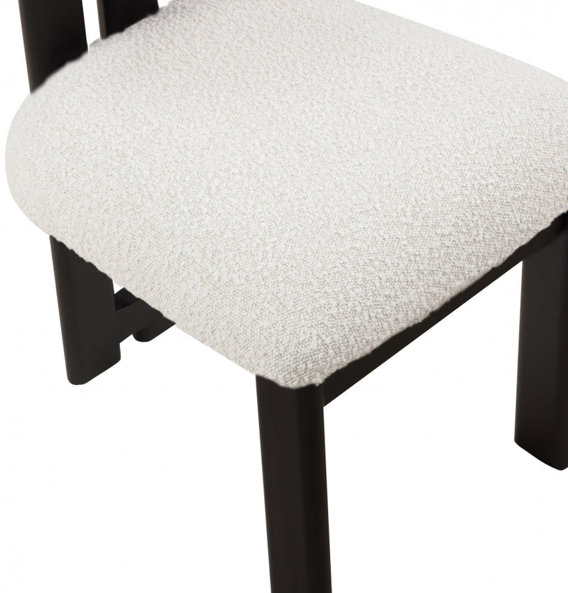 Napa Boucle Fabric Upholstered Dining Chair in Cream, Set of 2 - 490Cream-C