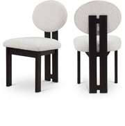 Napa Boucle Fabric Upholstered Dining Chair in Cream, Set of 2 - 490Cream-C