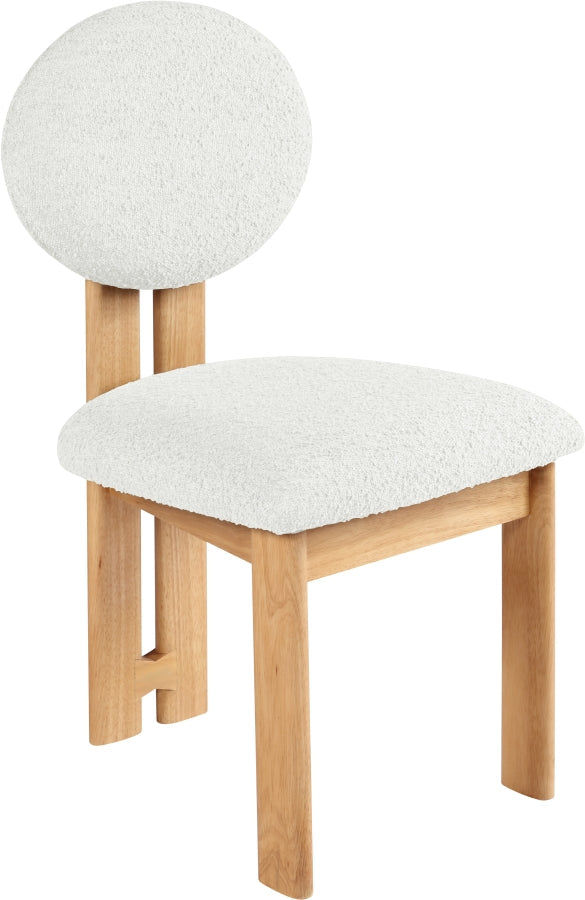 Napa Boucle Fabric Upholstered Dining Chair in Cream, Set of 2 - 503Cream-C