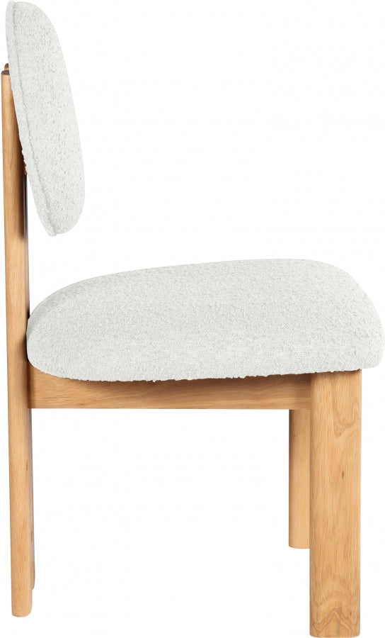 Napa Boucle Fabric Upholstered Dining Chair in Cream, Set of 2 - 503Cream-C