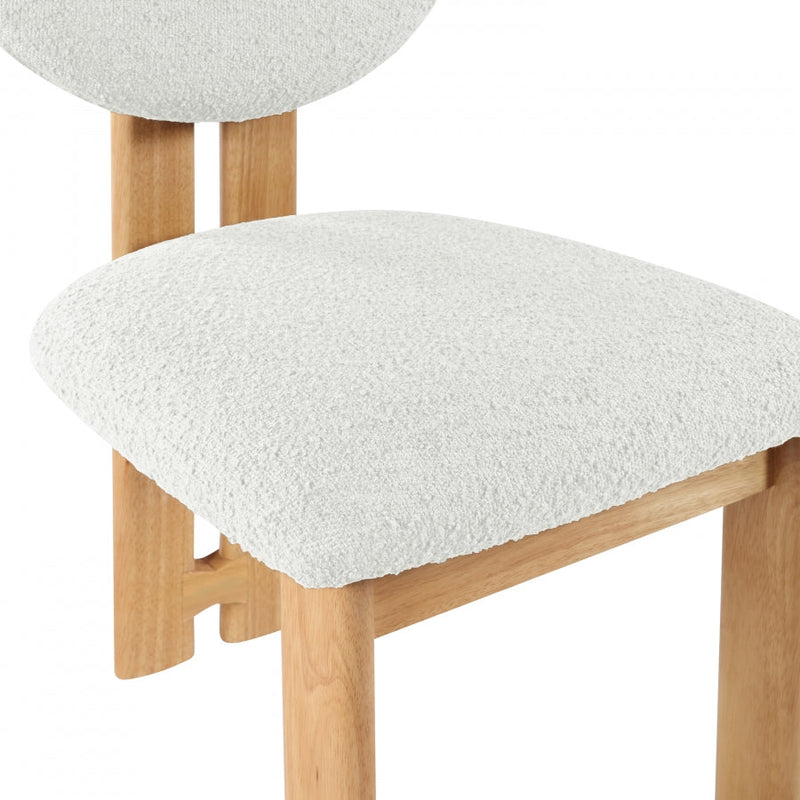 Napa Boucle Fabric Upholstered Dining Chair in Cream, Set of 2 - 503Cream-C