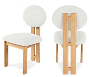 Napa Boucle Fabric Upholstered Dining Chair in Cream, Set of 2 - 503Cream-C