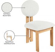 Napa Boucle Fabric Upholstered Dining Chair in Cream, Set of 2 - 503Cream-C