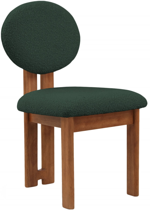 Napa Boucle Fabric Upholstered Dining Chair in Green, Set of 2 - 489Green-C