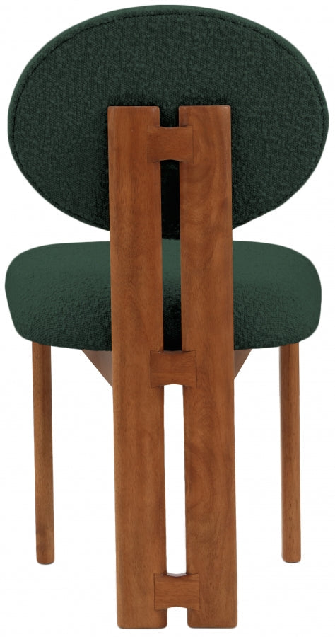 Napa Boucle Fabric Upholstered Dining Chair in Green, Set of 2 - 489Green-C