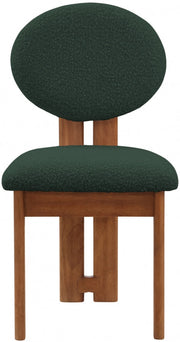 Napa Boucle Fabric Upholstered Dining Chair in Green, Set of 2 - 489Green-C