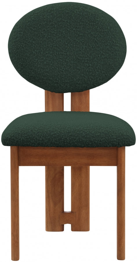 Napa Boucle Fabric Upholstered Dining Chair in Green, Set of 2 - 489Green-C