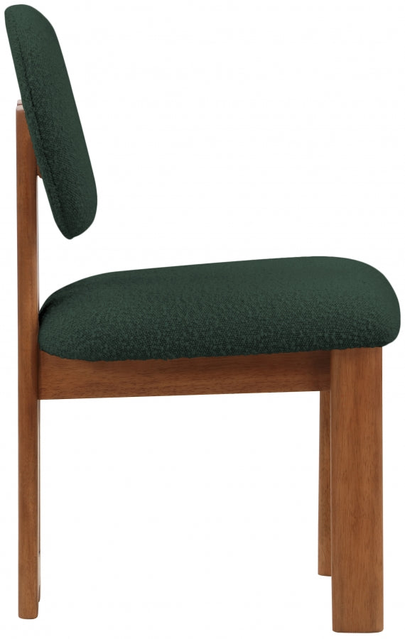 Napa Boucle Fabric Upholstered Dining Chair in Green, Set of 2 - 489Green-C