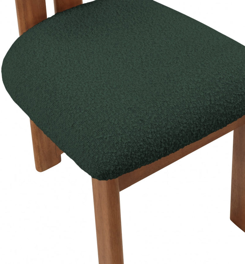 Napa Boucle Fabric Upholstered Dining Chair in Green, Set of 2 - 489Green-C