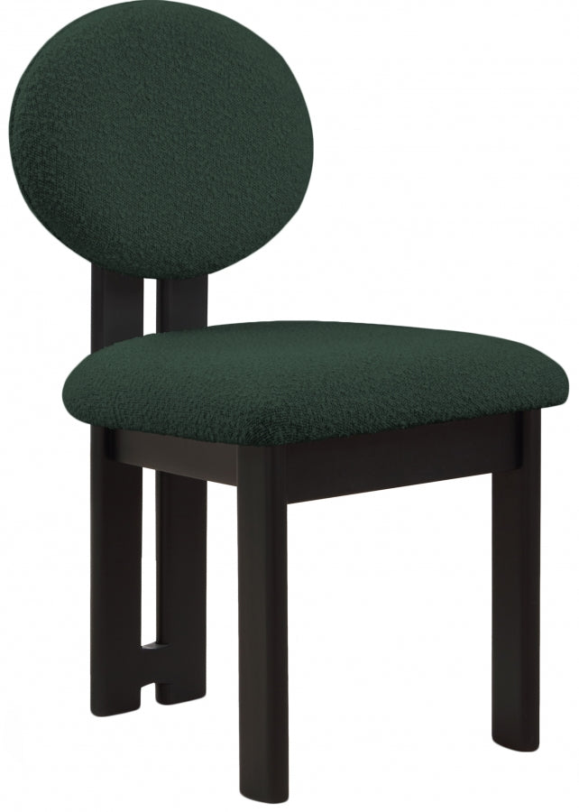 Napa Boucle Fabric Upholstered Dining Chair in Green, Set of 2 - 490Green-C