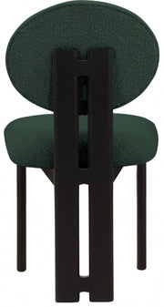 Napa Boucle Fabric Upholstered Dining Chair in Green, Set of 2 - 490Green-C