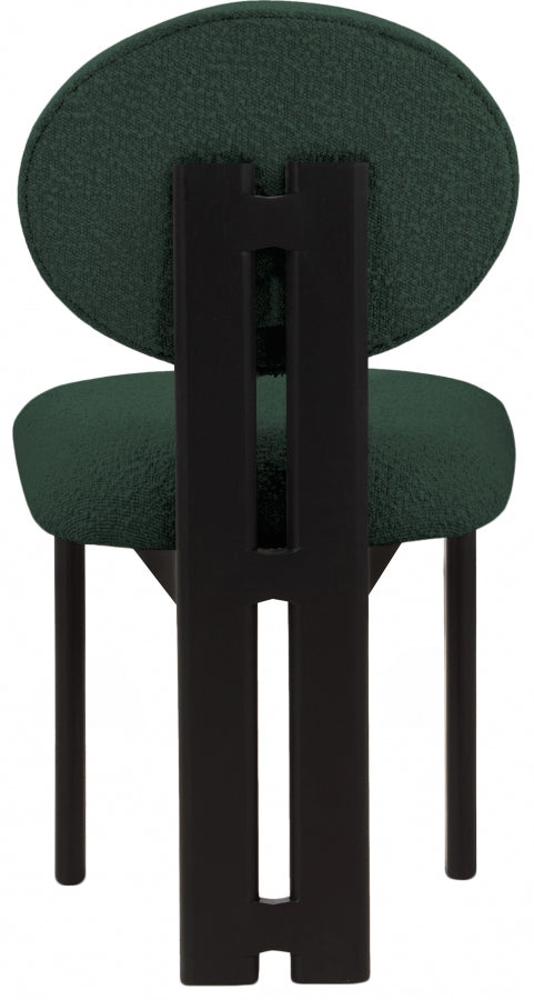 Napa Boucle Fabric Upholstered Dining Chair in Green, Set of 2 - 490Green-C