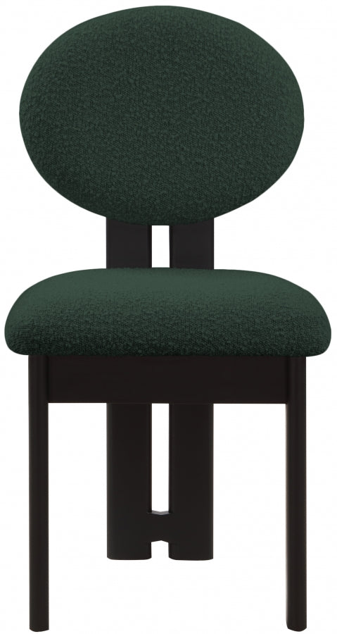 Napa Boucle Fabric Upholstered Dining Chair in Green, Set of 2 - 490Green-C
