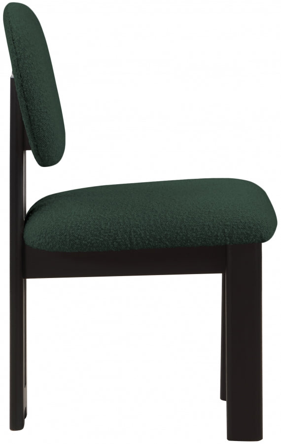Napa Boucle Fabric Upholstered Dining Chair in Green, Set of 2 - 490Green-C