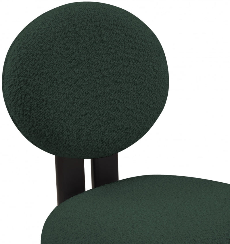 Napa Boucle Fabric Upholstered Dining Chair in Green, Set of 2 - 490Green-C
