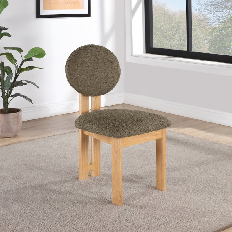 Napa Boucle Fabric Upholstered Dining Chair in Olive, Set of 2 - 503Olive-C