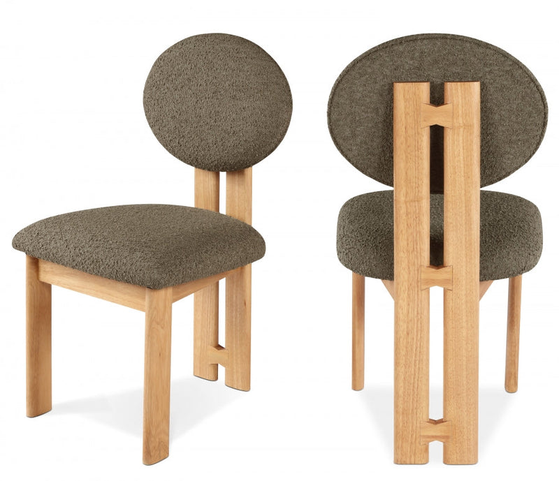 Napa Boucle Fabric Upholstered Dining Chair in Olive, Set of 2 - 503Olive-C