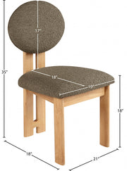 Napa Boucle Fabric Upholstered Dining Chair in Olive, Set of 2 - 503Olive-C